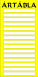 15 rekeszes ártábla, gumis cserélhető papírcsíkkal, sárga színben