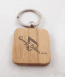 Fa négyzet alakú kulcstartó kulcskarikával egyedi gravírozott szöveggel