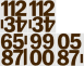 10 cm-es öntapadós számcsomag, barna színben