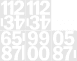10 cm-es öntapadós számcsomag, fehér színben