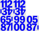 10 cm-es öntapadós számcsomag, kék színben