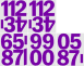 10 cm-es öntapadós számcsomag, lila színben