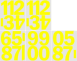 10 cm-es öntapadós számcsomag, sárga színben