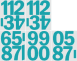 10 cm-es öntapadós számcsomag, türkiz színben