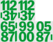 10 cm-es öntapadós számcsomag, zöld színben