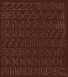 2 cm-es öntapadós számok, barna színben