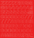 2 cm-es öntapadós számok, piros színben