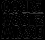 5 cm-es öntapadós betűk ABC második fele, fekete színben