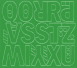 5 cm-es öntapadós betűk ABC második fele, zöld színben