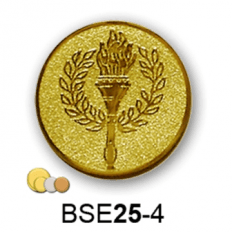 Érembetét babérkoszorú láng BSE25-4 25mm arany, ezüst, bronz