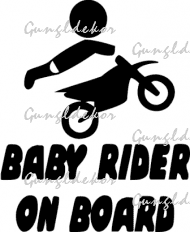 Baby rider on board motoros gyerek 2 db plottervágott autós matrica applikáló fóliával