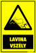 Lavina veszély figyelmeztető tábla matrica