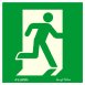 Utánvilágítós tábla, zöld háttér, jobbra futó ember az ajtóban