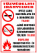 Tűzvédelmi intézkedések tábla matrica piktogramokkal