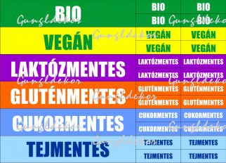 Mentes Bio Vegán termék polc jelölő címke matrica csomagban
