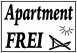 Apartment frei tábla matrica, fehér alapon fekete szöveg