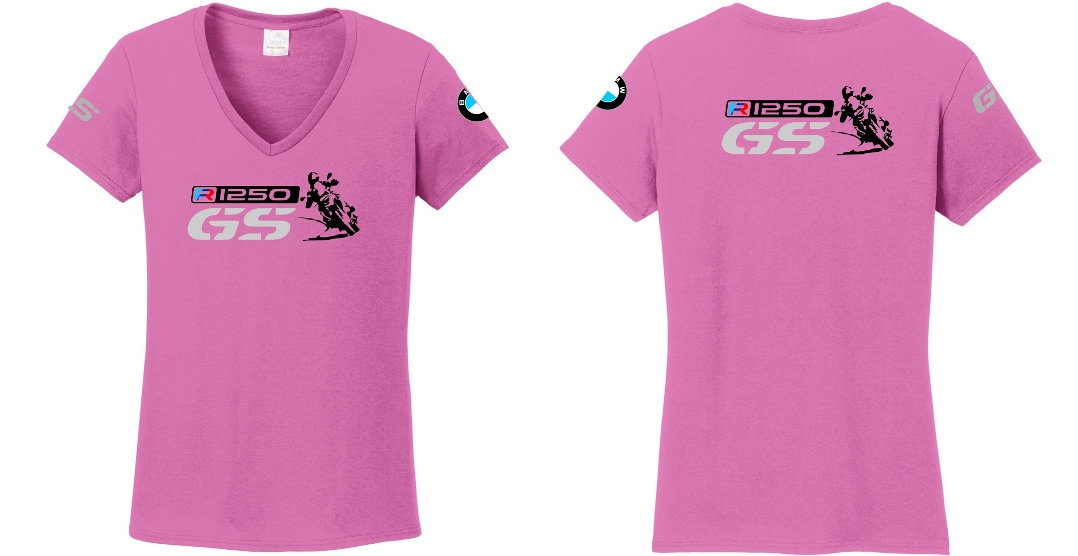 R 1250 GS BMW motoros póló női színes T-shirt ezüst GS kék-piros R