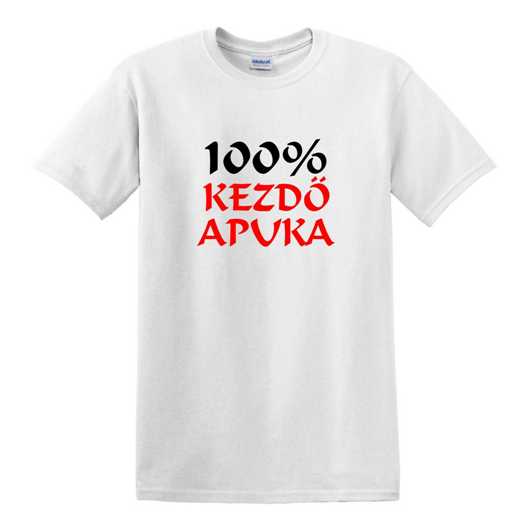 100 százalék kezdő apuka egyedi grafikás férfi póló