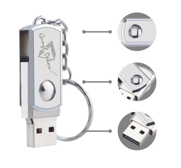 Kulcstartós 32GB-os Pendrive masszív fémvázas kivitelben egyedi gravírozott szöveggel