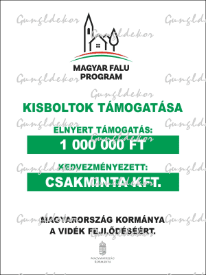 Magyar Falu Program kistelepülési üzletek támogatói tábla