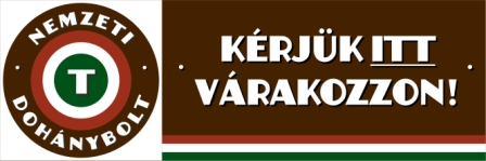 Kérjük itt várakozzon! Nemzeti dohányboltos padlómatrica