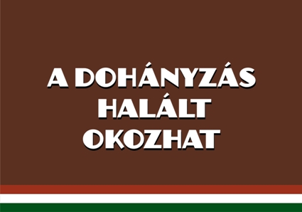 Nemzeti dohányboltos A dohányzás halált okozhat tábla matrica, barna alapon
