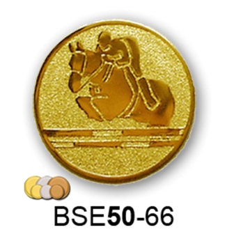 Érembetét ló lovas ugratás BSE50-66 50mm arany, ezüst, bronz