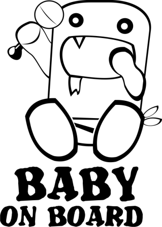 Játszós baby on board 2 db plottervágott autós matrica applikáló fóliával