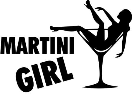Martini girl csaj pohárban 2 db plottervágott autós matrica applikáló fóliával
