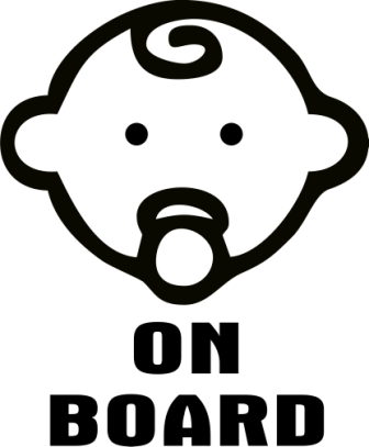 Baby on board fej 2 db plottervágott autós matrica applikáló fóliával