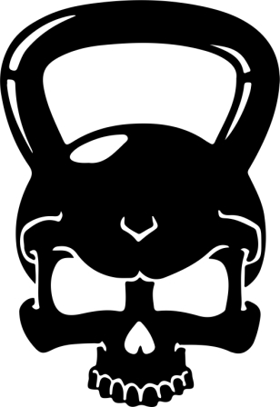 Kettlebell koponyás 2 db plottervágott autós matrica applikáló fóliával