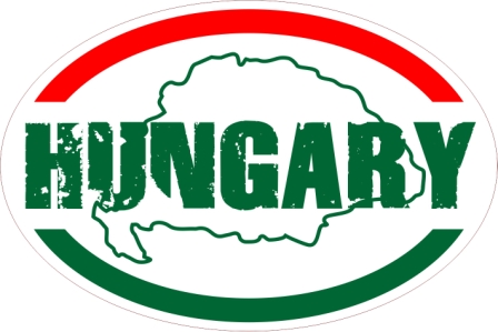 Hungary feliratos színes ovális autós matrica