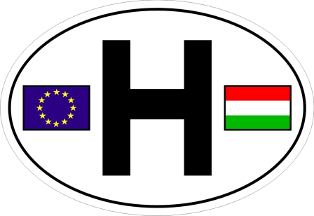 H betűs zászlós ovális matrica