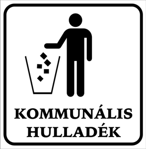 Kommunális hulladék szelektív hulladék gyűjtés tábla matrica