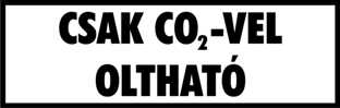 Csak CO2 - vel oltható fehér alapon fekete felirat tábla matrica