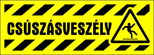 Csúszásveszély sárga matrica tábla