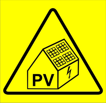 PV rendszer napelem az épületben piktogram kismatrica