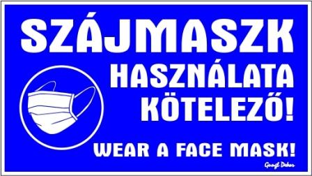 Szájmaszk használata kötelező - kétnyelvű piktogramos