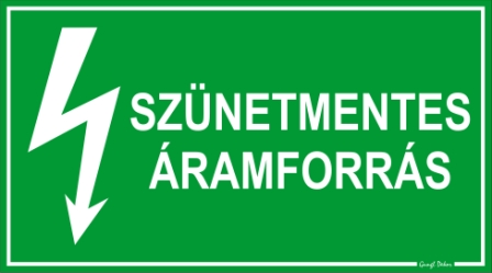 Szünetmentes áramforrás tábla matrica