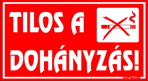 Tilos a dohányzás tábla matrica, piros színbenhttps://dekorwebshop.hu/files/webshop/tablak/egyeb_tabla/tilos_a_dohanyzas_egyebtabla_lila_tabla_matrica.jpg