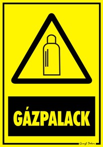 Gázpalack figyelmeztető tábla matrica