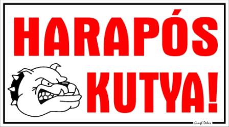 Harapós kutya! Kutyafejes tábla matrica
