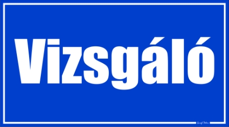 Vizsgáló helyiségtábla matrica