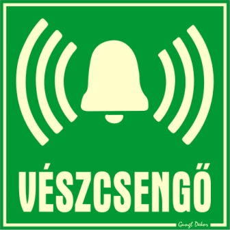 Vészcsengő fluor utánvilágító tábla matrica