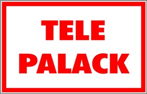 Tele palack tábla matrica, fehér alapon piros szöveg