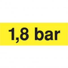 Szállítási jelzés, 1.8 bár, sárga alapon fekete felirat