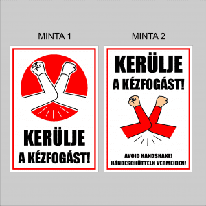 Kerülje a kézfogást! figyelmeztető tábla matrica