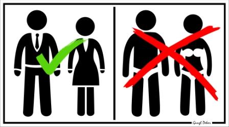 Öltözködési szabályzat (dress code) piktogramok tábla matrica