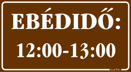 Ebédidő időpontokkal tábla matrica