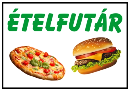 Ételfutár tábla matrica